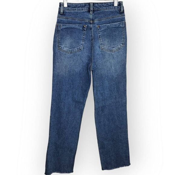 A Loves A Women's High Waist Straight Leg Cropped Jeans with Raw Hem size 27 - Picture 4 of 7